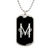 Initial M v001-22 - Luxury Dog Tag Necklace