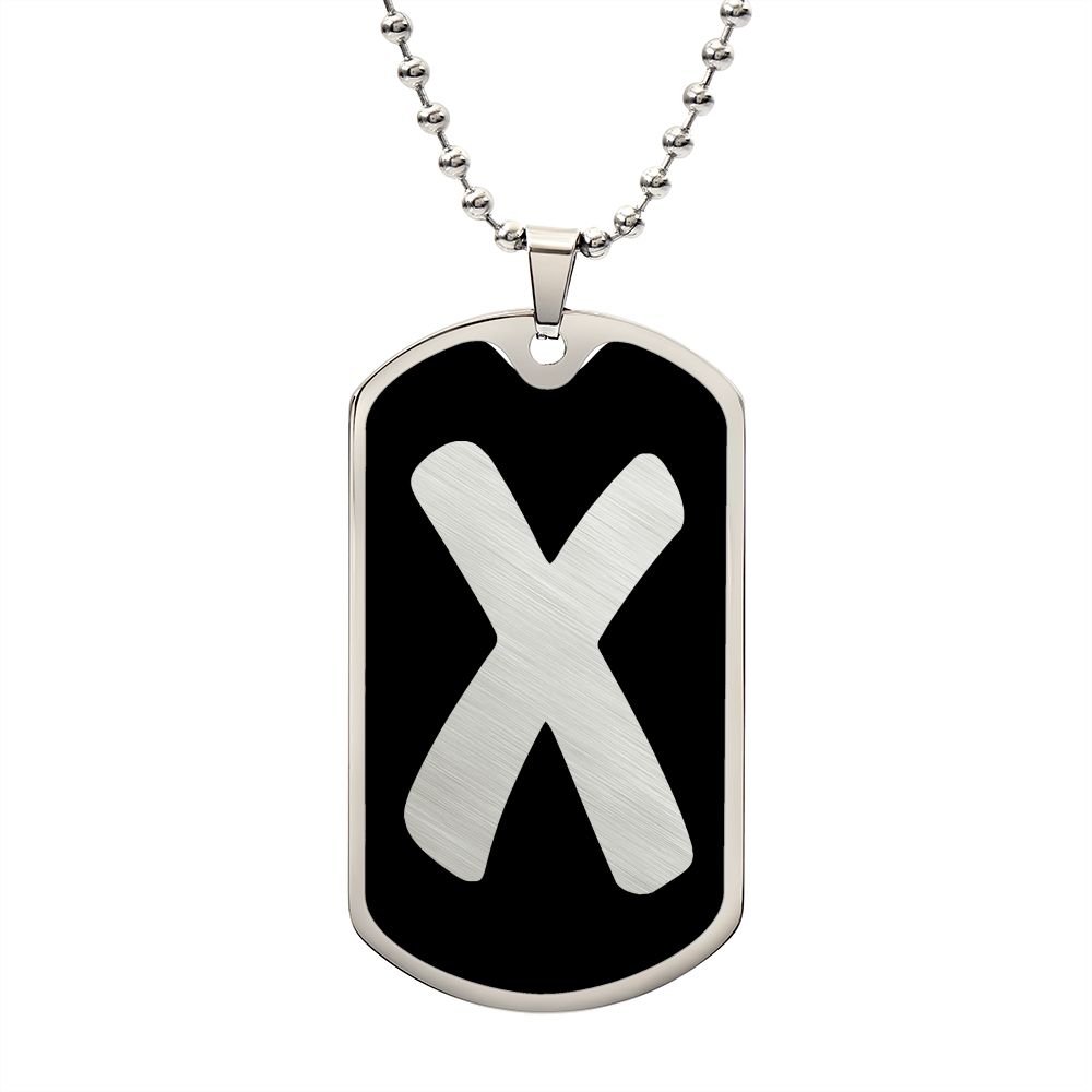 Initial X v2b - Luxury Dog Tag Necklace