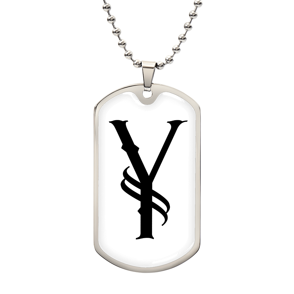 Initial Y v001-24 - Luxury Dog Tag Necklace