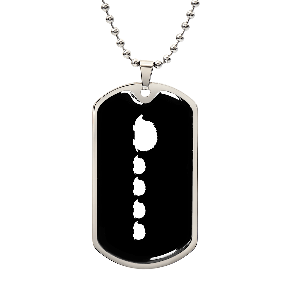 Mama Hedgehog With 4 Hoglets v3 - Luxury Dog Tag Necklace