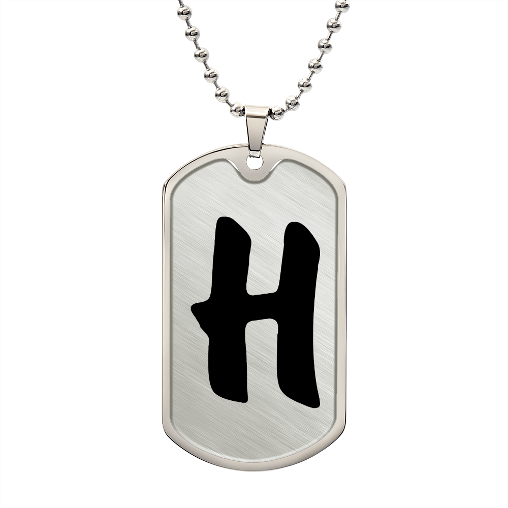 Initial H v1b - Luxury Dog Tag Necklace