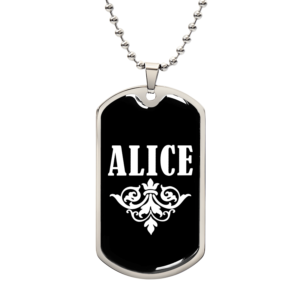 Alice v03a - Luxury Dog Tag Necklace