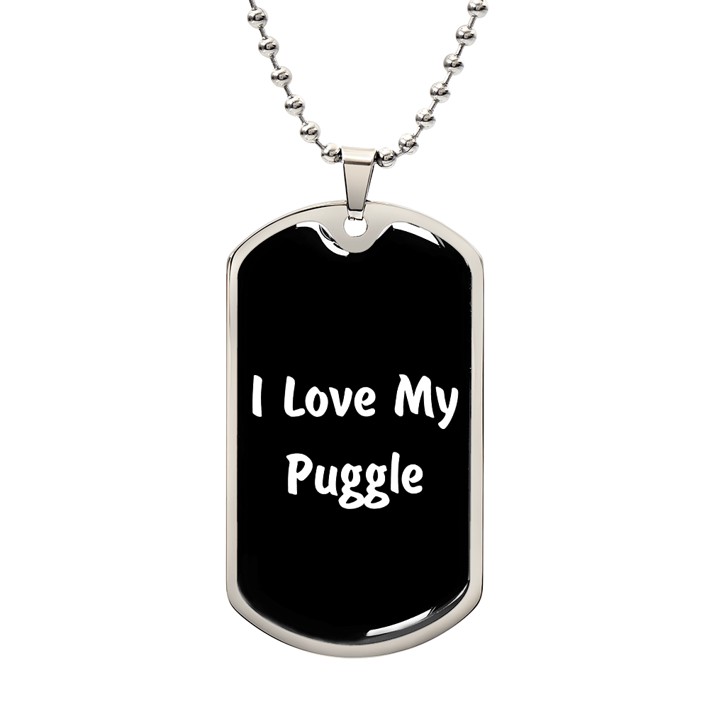 Love My Puggle v6 - Luxury Dog Tag Necklace