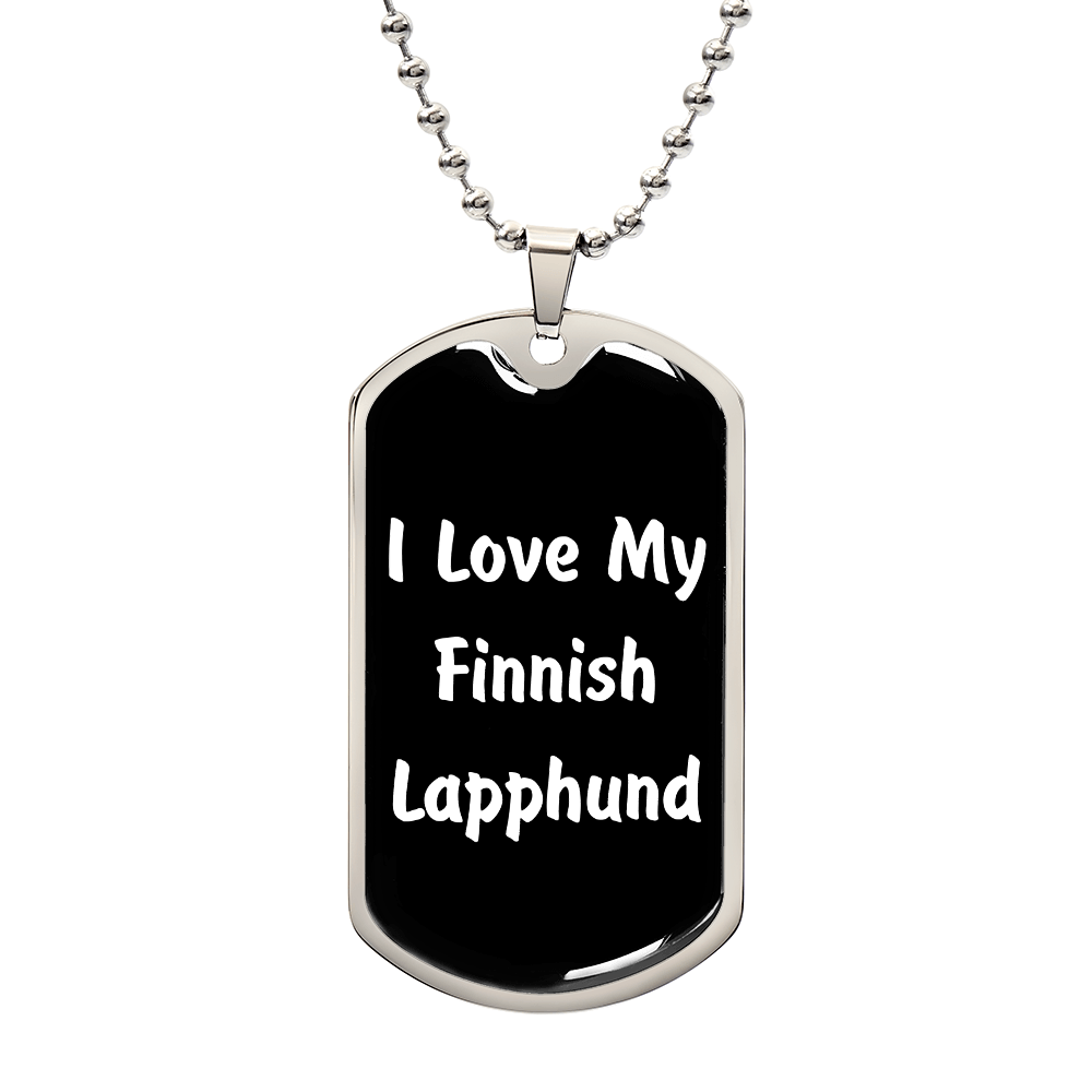 Love My Finnish Lapphund v6 - Luxury Dog Tag Necklace