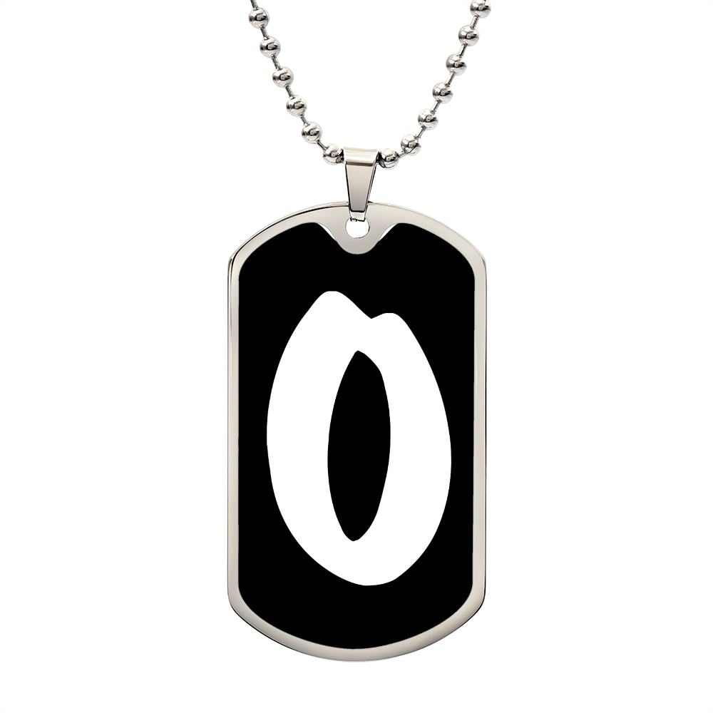 Initial O v3b - Luxury Dog Tag Necklace