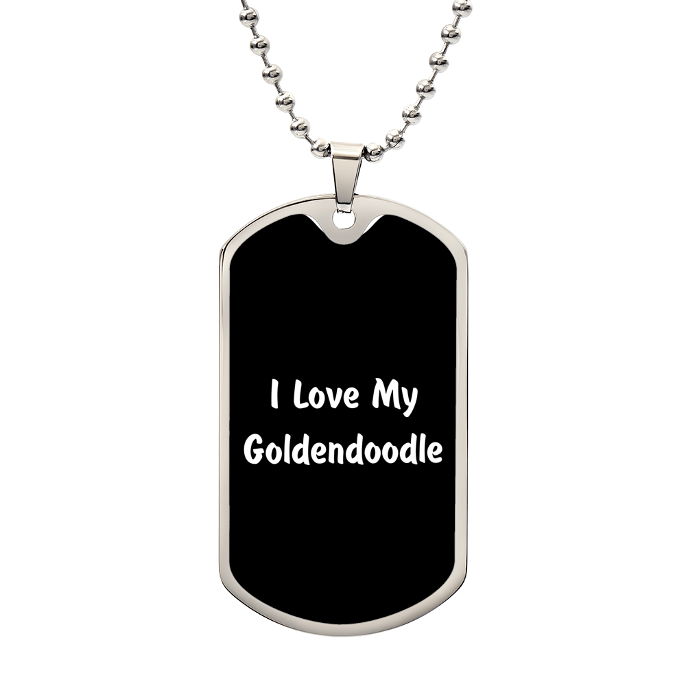 Love My Goldendoodle v6 - Luxury Dog Tag Necklace