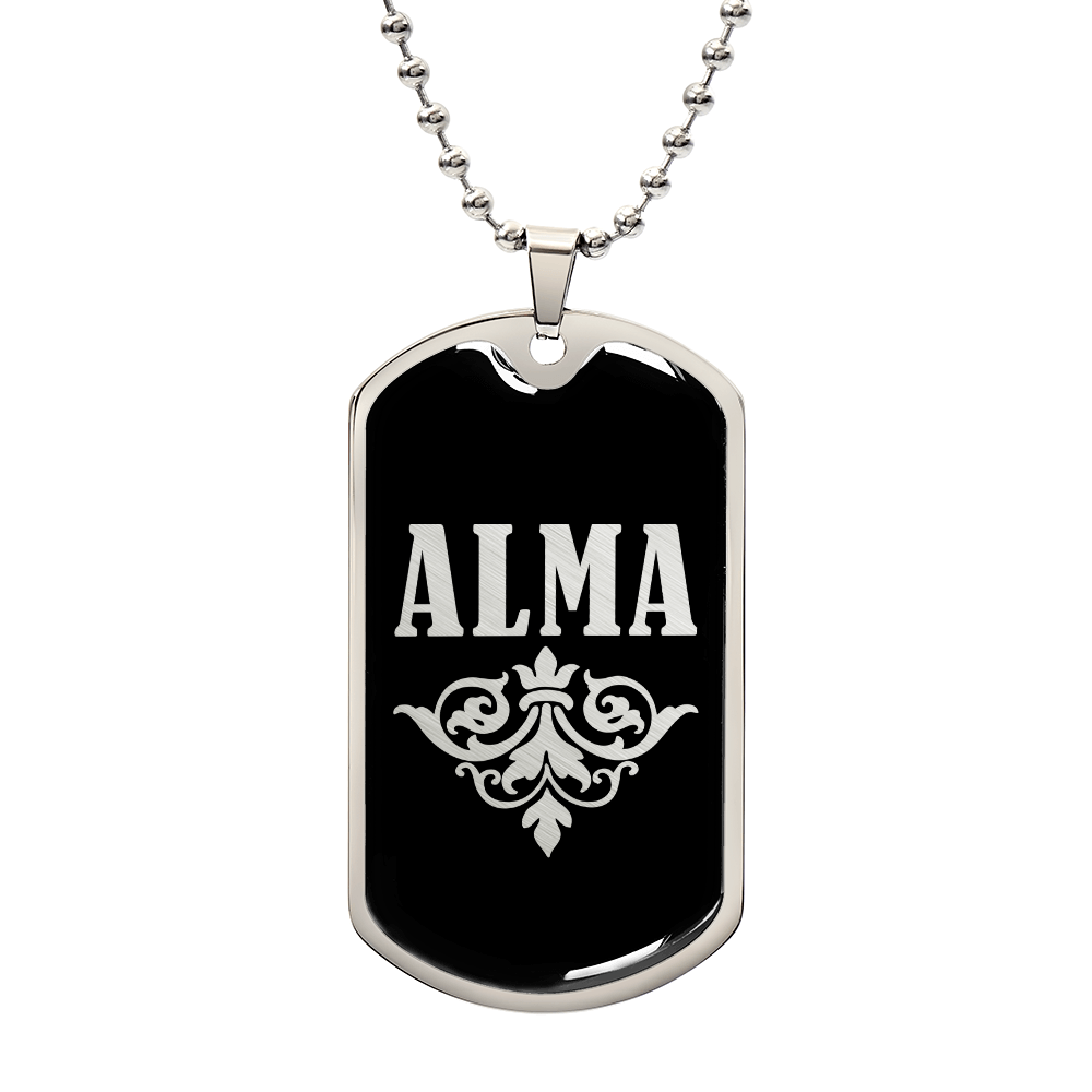 Alma v02a - Luxury Dog Tag Necklace