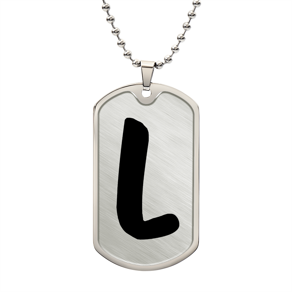 Initial L v1b - Luxury Dog Tag Necklace