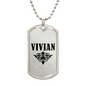 Vivian v01a - Luxury Dog Tag Necklace