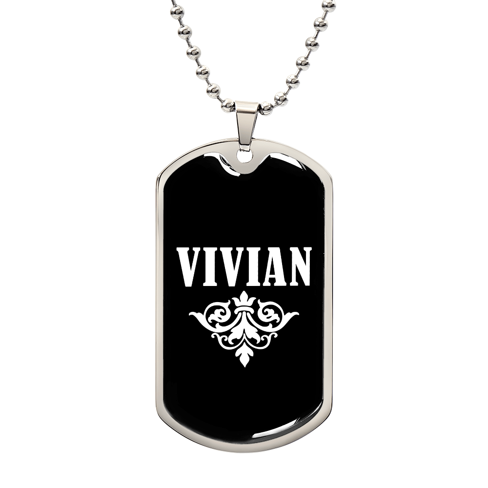 Vivian v03a - Luxury Dog Tag Necklace