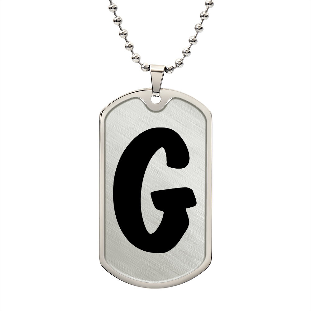 Initial G v1b - Luxury Dog Tag Necklace