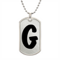Initial G v1b - Luxury Dog Tag Necklace