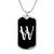 Initial W v001-23 - Luxury Dog Tag Necklace