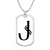 Initial J v001-24 - Luxury Dog Tag Necklace