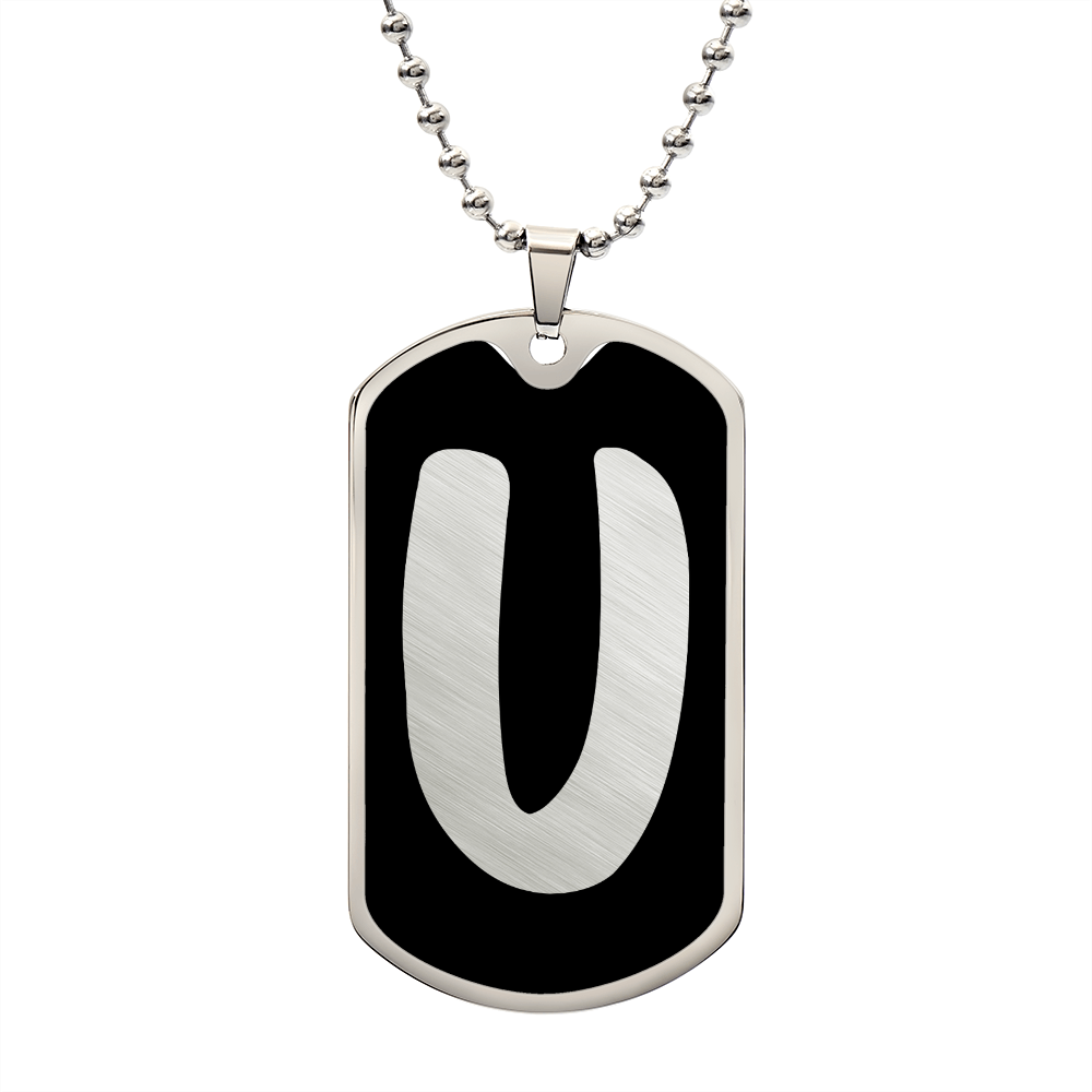Initial U v2b - Luxury Dog Tag Necklace
