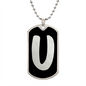Initial U v2b - Luxury Dog Tag Necklace