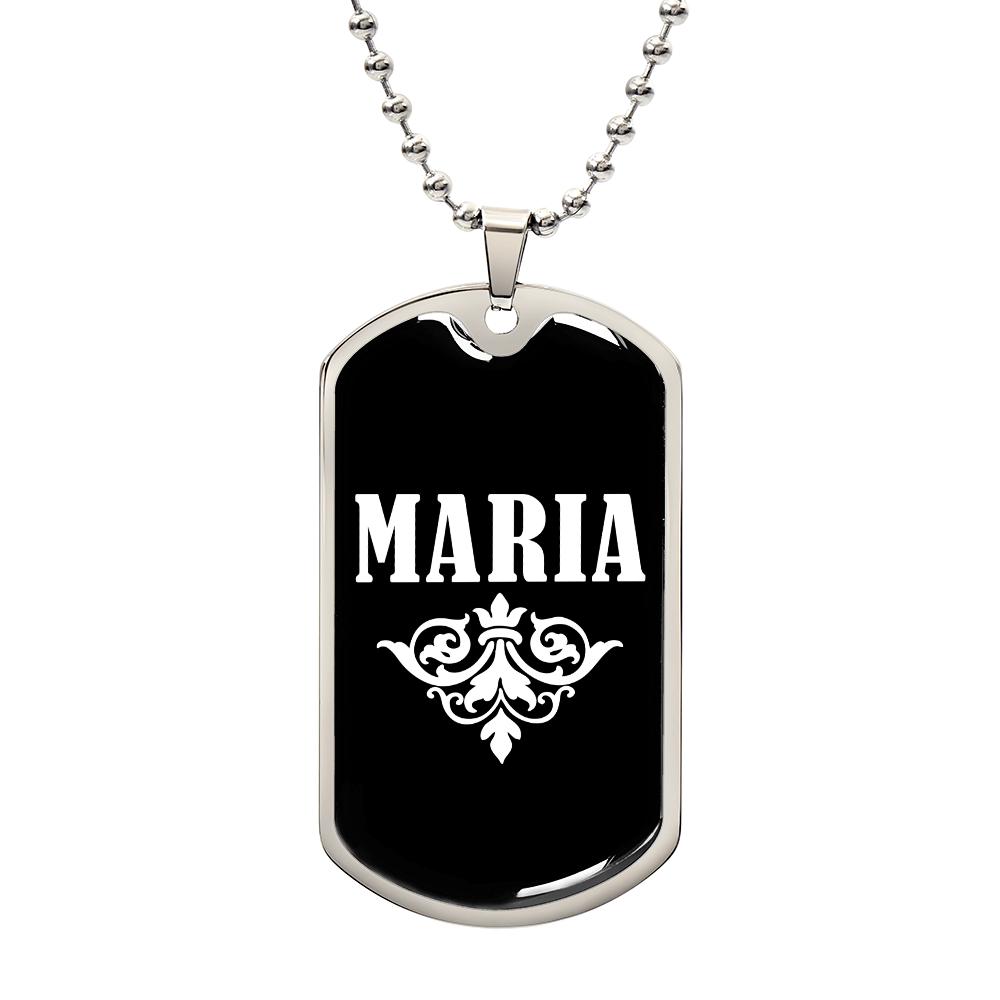 Maria v03a - Luxury Dog Tag Necklace