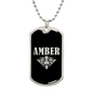 Amber v02a - Luxury Dog Tag Necklace