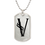 Initial V v001-21 - Luxury Dog Tag Necklace