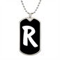 Initial R v3b - Luxury Dog Tag Necklace
