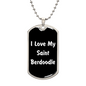 Love My Saint Berdoodle v6 - Luxury Dog Tag Necklace