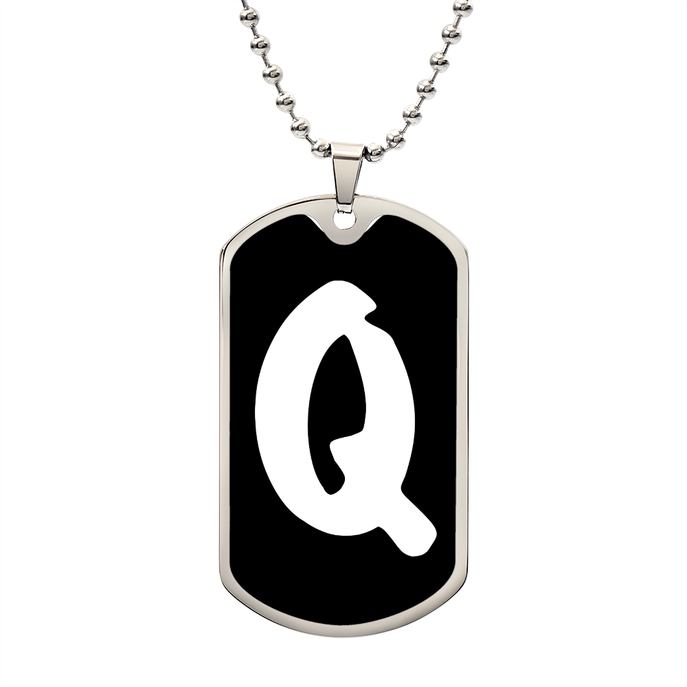 Initial Q v3b - Luxury Dog Tag Necklace