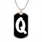 Initial Q v3b - Luxury Dog Tag Necklace