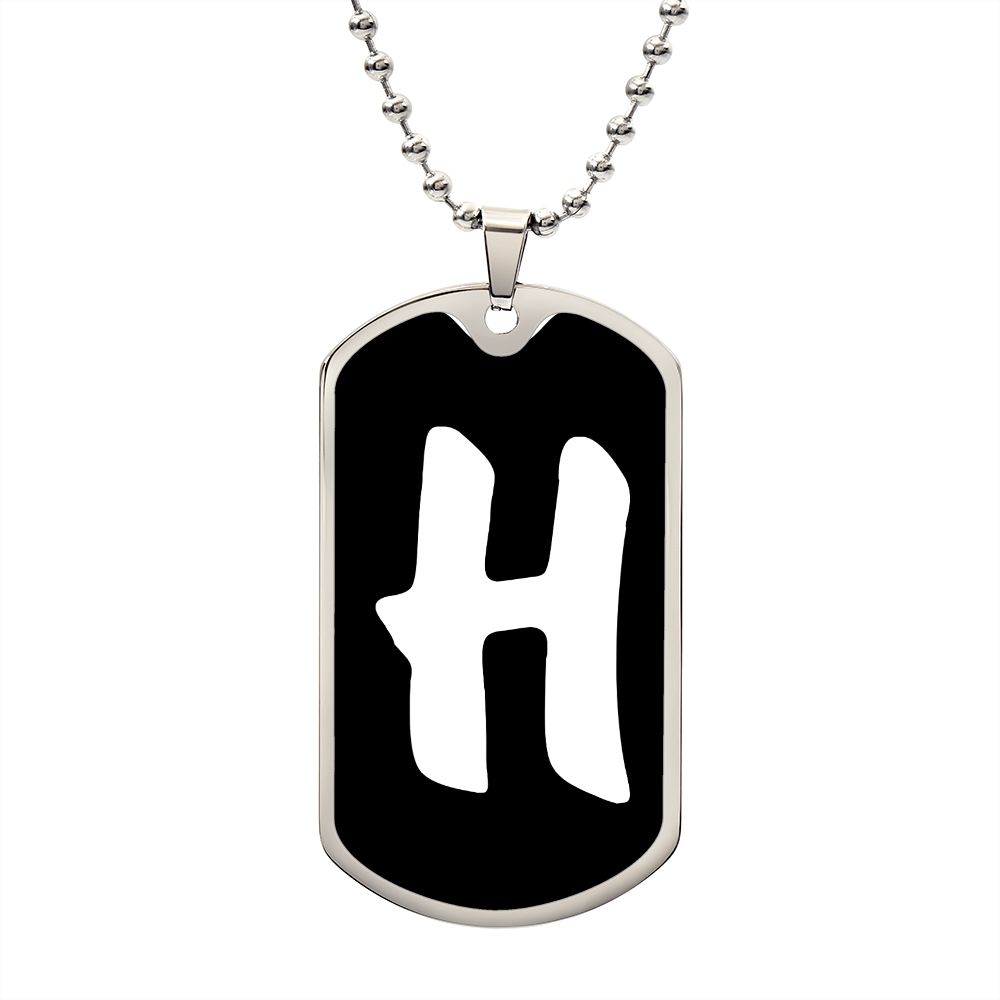 Initial H v3b - Luxury Dog Tag Necklace