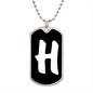 Initial H v3b - Luxury Dog Tag Necklace