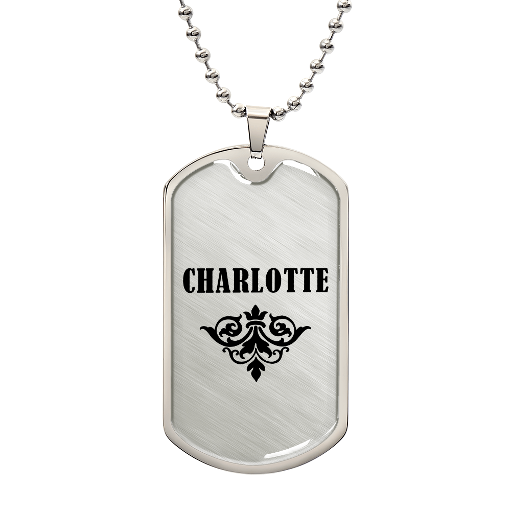 Charlotte v01a - Luxury Dog Tag Necklace