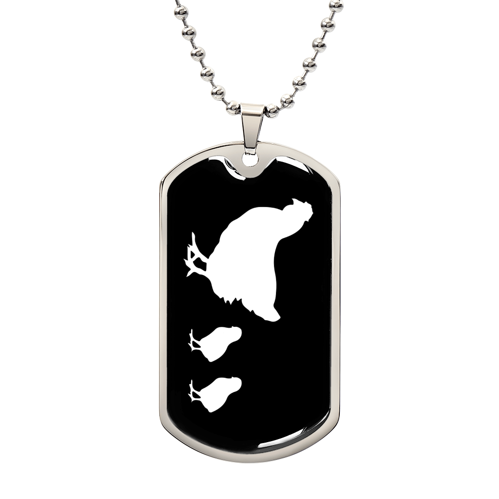 Mama Chicken With 2 Chicks v3 - Luxury Dog Tag Necklace