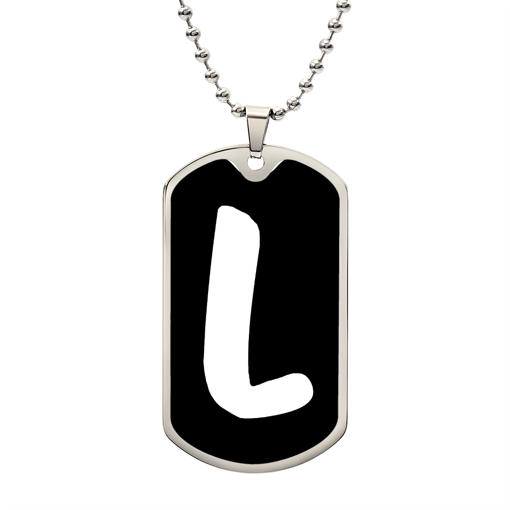 Initial L v3b - Luxury Dog Tag Necklace