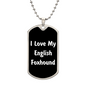Love My English Foxhound v6 - Luxury Dog Tag Necklace