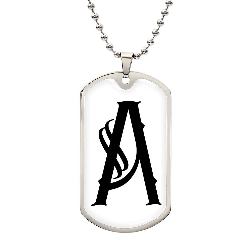 Initial A v001-24 - Luxury Dog Tag Necklace