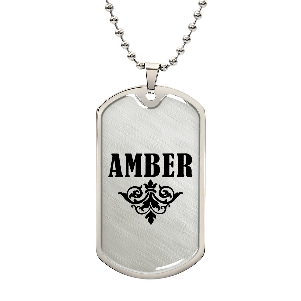 Amber v01a - Luxury Dog Tag Necklace