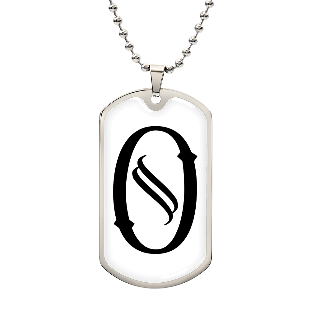 Initial O v001-24 - Luxury Dog Tag Necklace