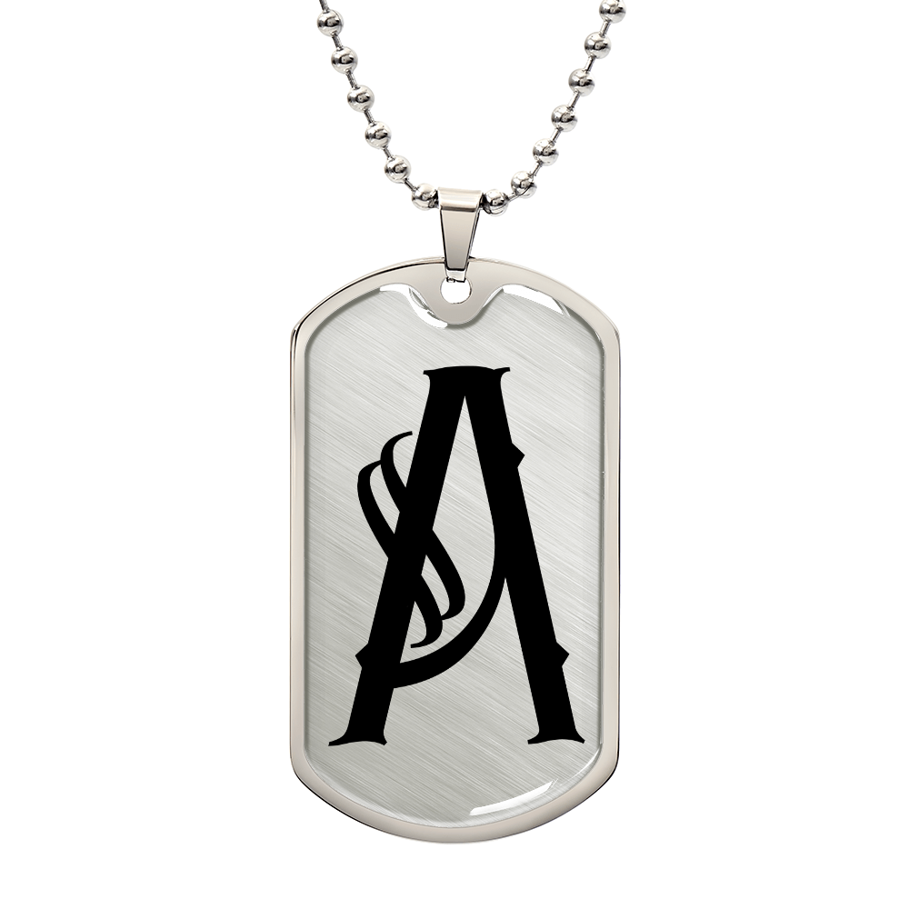 Initial A v001-21 - Luxury Dog Tag Necklace