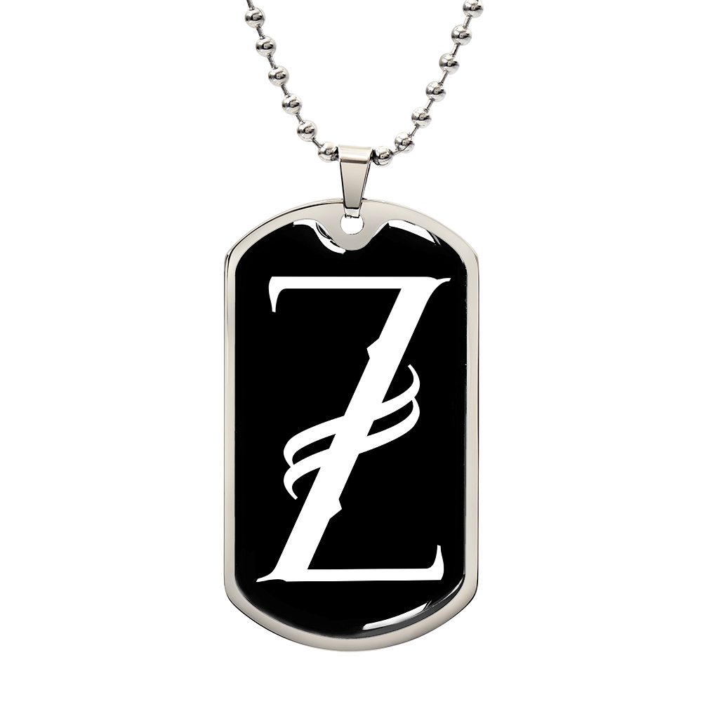 Initial Z v001-23 - Luxury Dog Tag Necklace