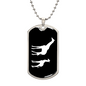 Mama Giraffe With 1 Calf v3 - Luxury Dog Tag Necklace