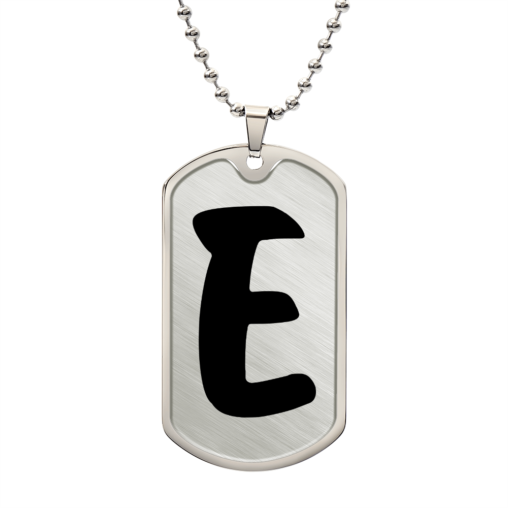Initial E v1b - Luxury Dog Tag Necklace