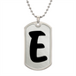 Initial E v1b - Luxury Dog Tag Necklace