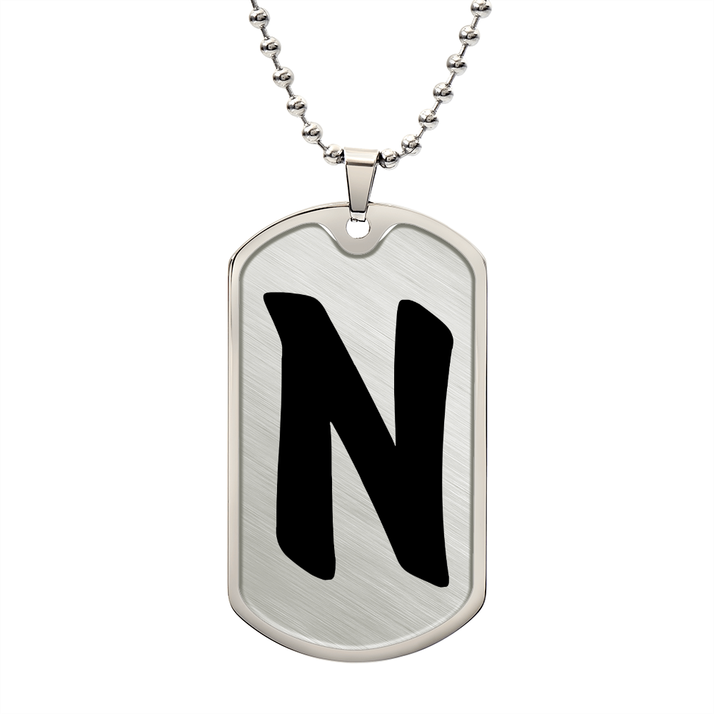 Initial N v1b - Luxury Dog Tag Necklace