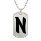 Initial N v1b - Luxury Dog Tag Necklace