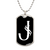 Initial J v001-23 - Luxury Dog Tag Necklace