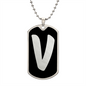 Initial V v2b - Luxury Dog Tag Necklace