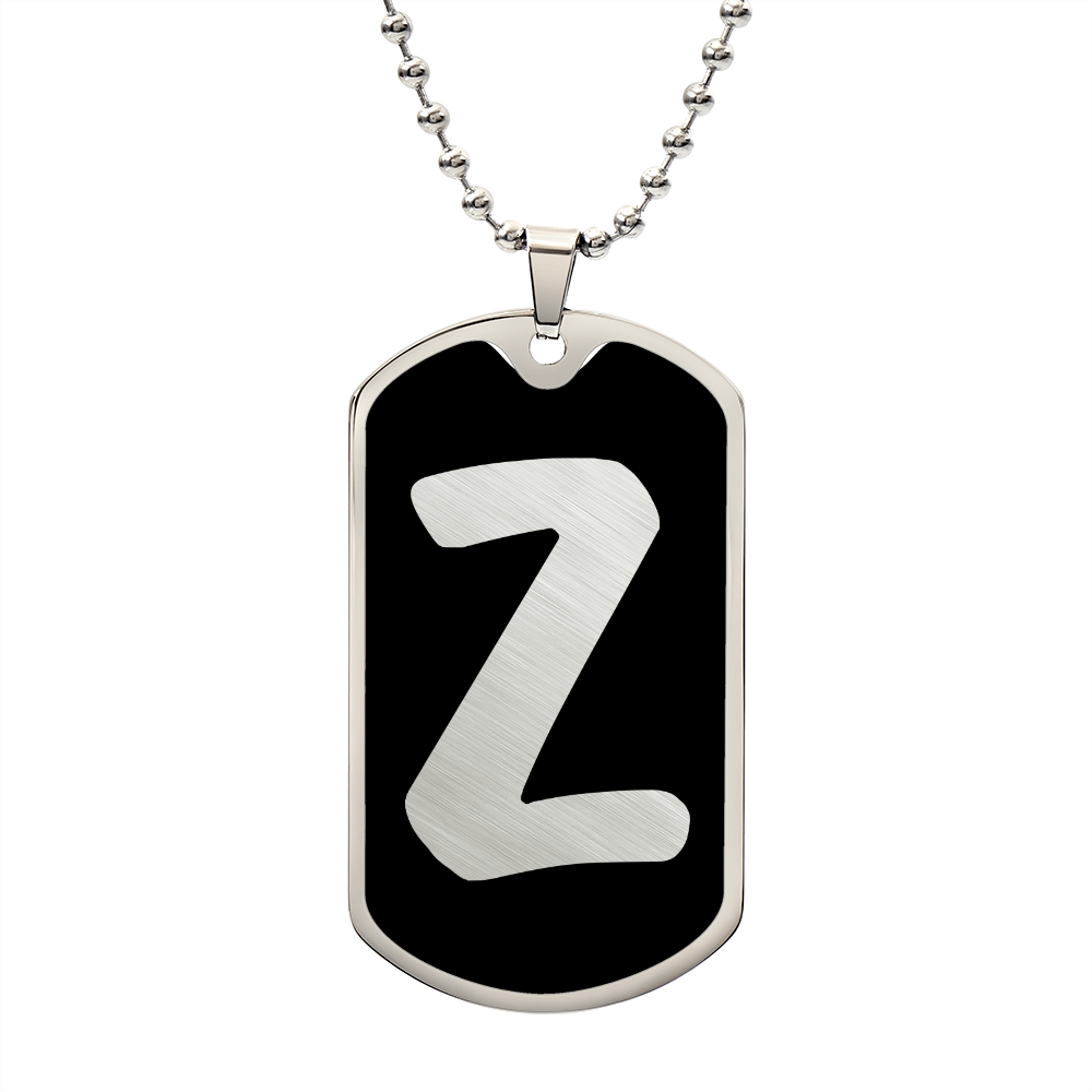 Initial Z v2b - Luxury Dog Tag Necklace