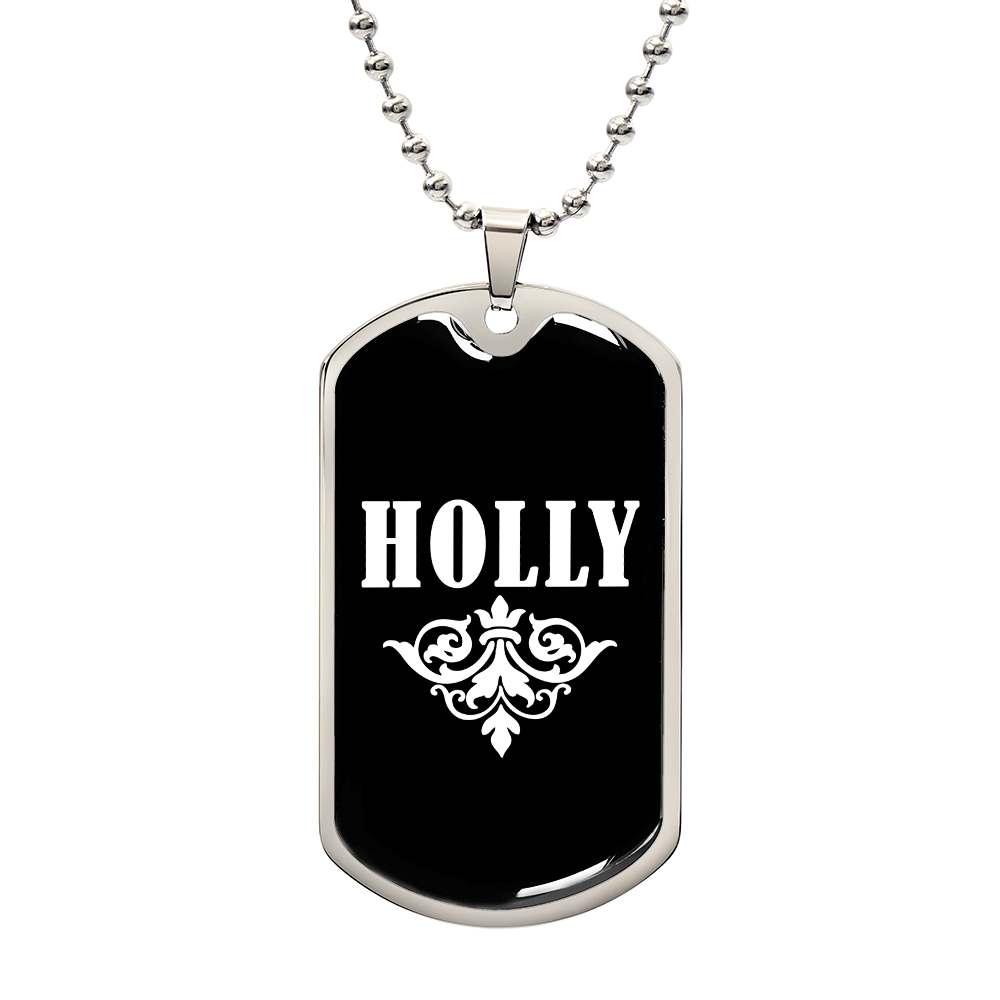 Holly v03a - Luxury Dog Tag Necklace
