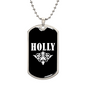 Holly v03a - Luxury Dog Tag Necklace