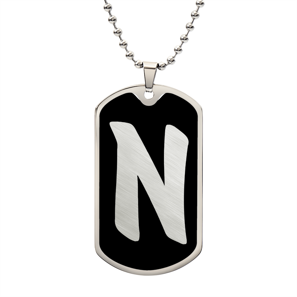 Initial N v2b - Luxury Dog Tag Necklace