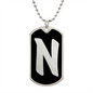 Initial N v2b - Luxury Dog Tag Necklace